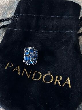 Pandora Blue Baguette Crystal Charm